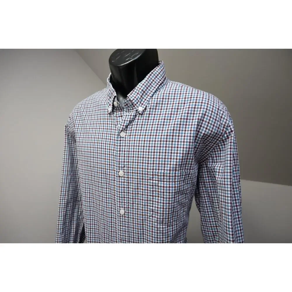 J Crew Dress Shirt Classic Fit Casual Plaid Button Up Long Sleeve‎ Mens XL